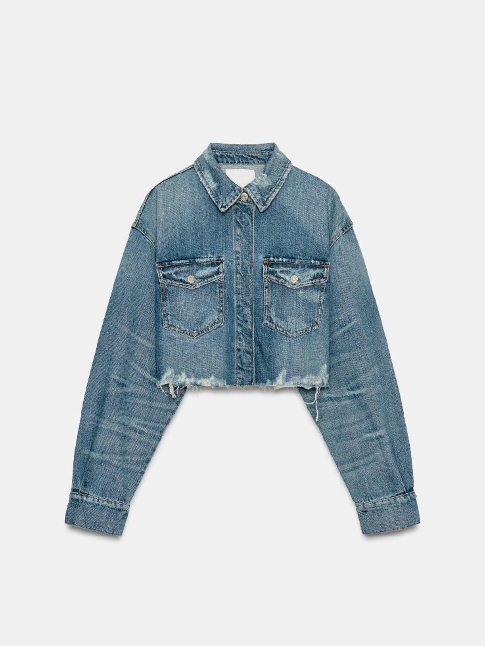 TRF CROP DENIM OVERSHIRT
